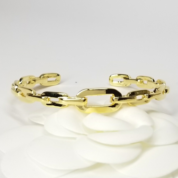 NEW Chain Links Open Cuff Bracelet Bangle - Picture 6 of 13